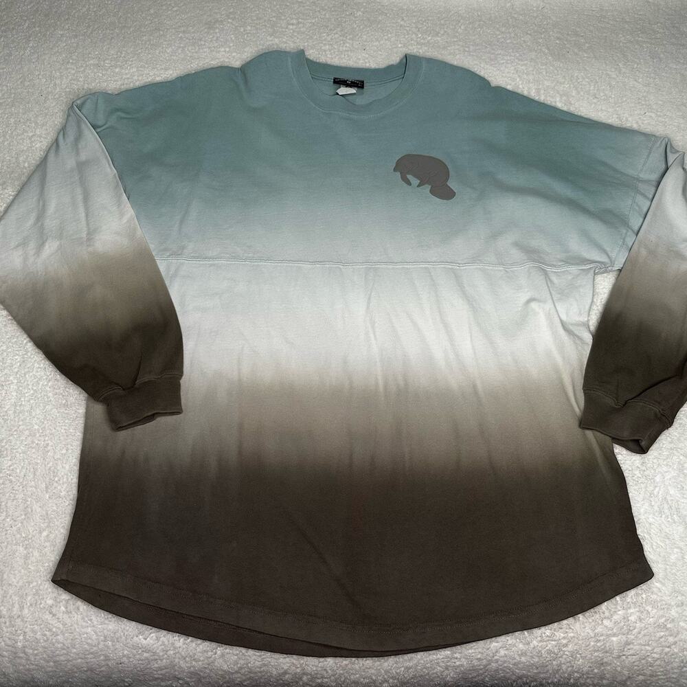 Sea World Rescue Ombré XLarge Spirit Long Sleeve Blue & Gray Spirit Jersey NWT